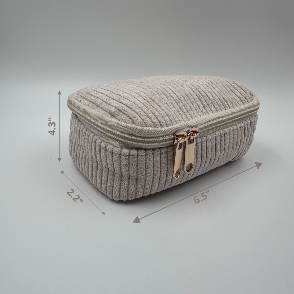 🤎🤍 Cream & Beige Makeup Bag Set – 4-Piece Travel Set