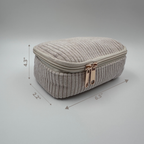 🤎🤍 Cream & Beige Makeup Bag Set – 4-Piece Travel Set