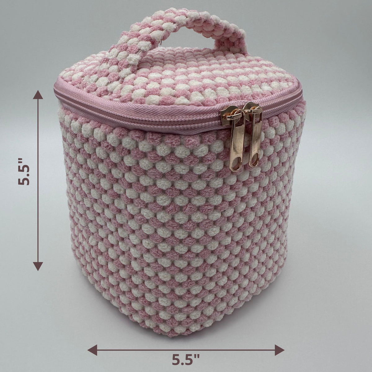 💗🤍 Pink & White Makeup Bag Set – 4-Piece Travel Set
