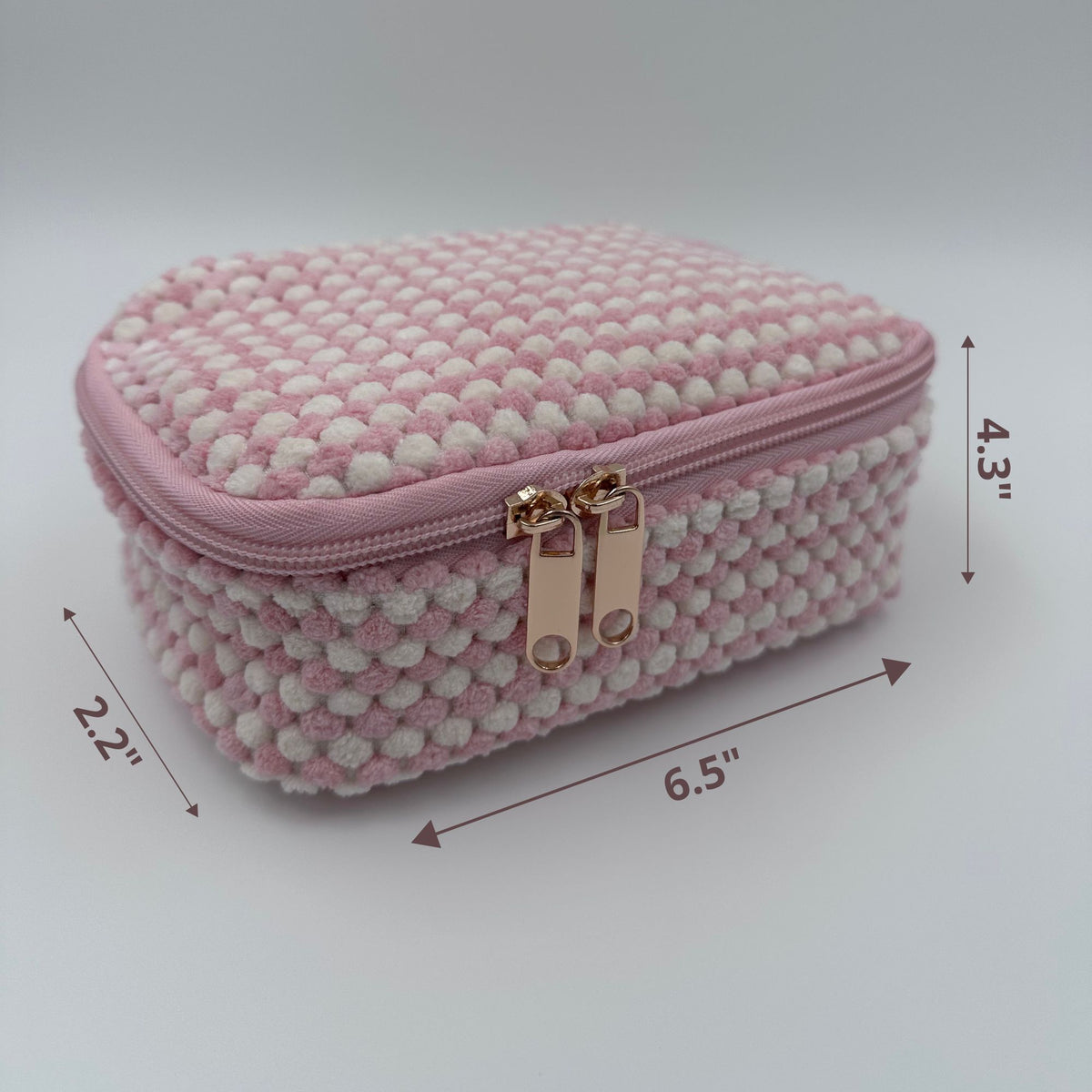 💗🤍 Pink & White Makeup Bag Set – 4-Piece Travel Set