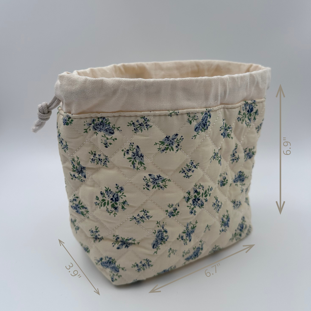 Ivory & Light Blue Floral Beauty & Accessories Gift Set