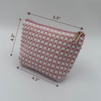 💗🤍 Pink & White Makeup Bag Set – 4-Piece Travel Set