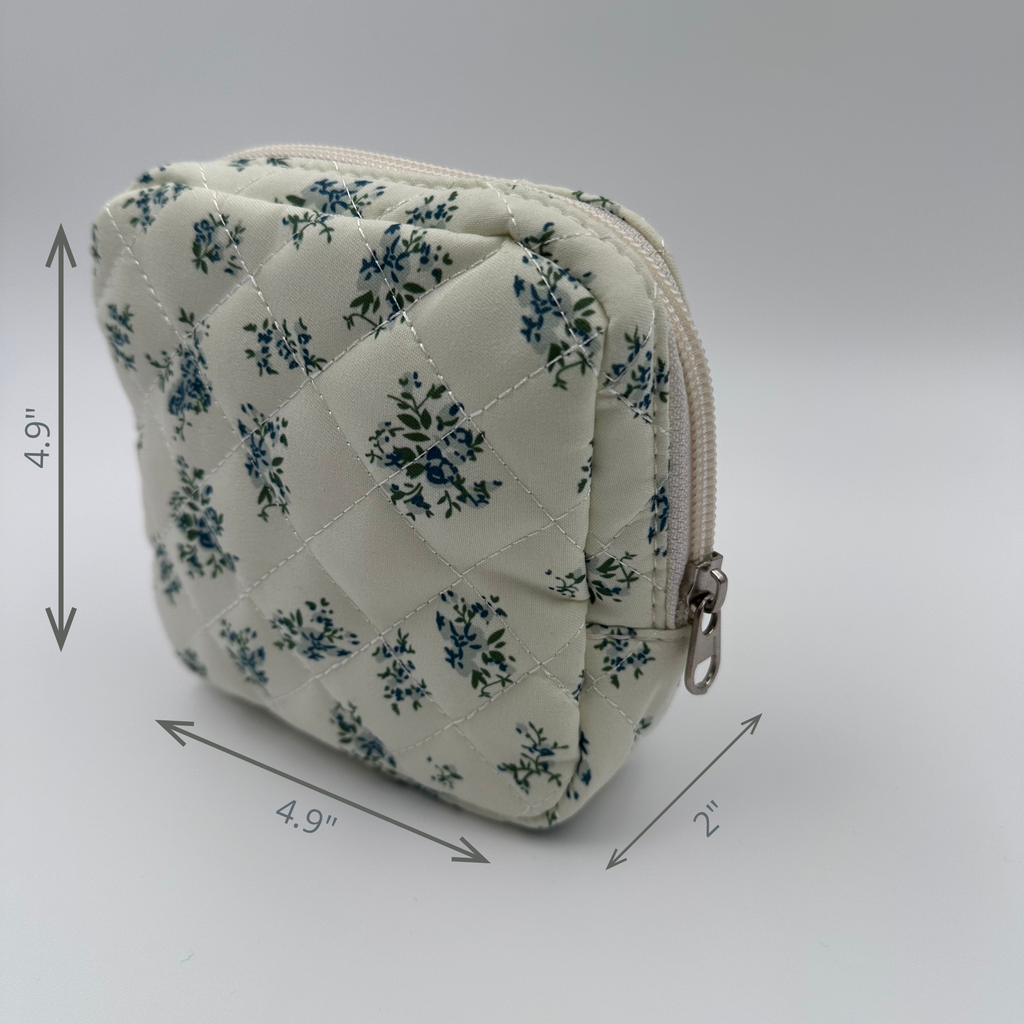 Ivory & Light Blue Floral Beauty & Accessories Gift Set