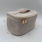 🤎🤍 Cream & Beige Makeup Bag Set – 4-Piece Travel Set