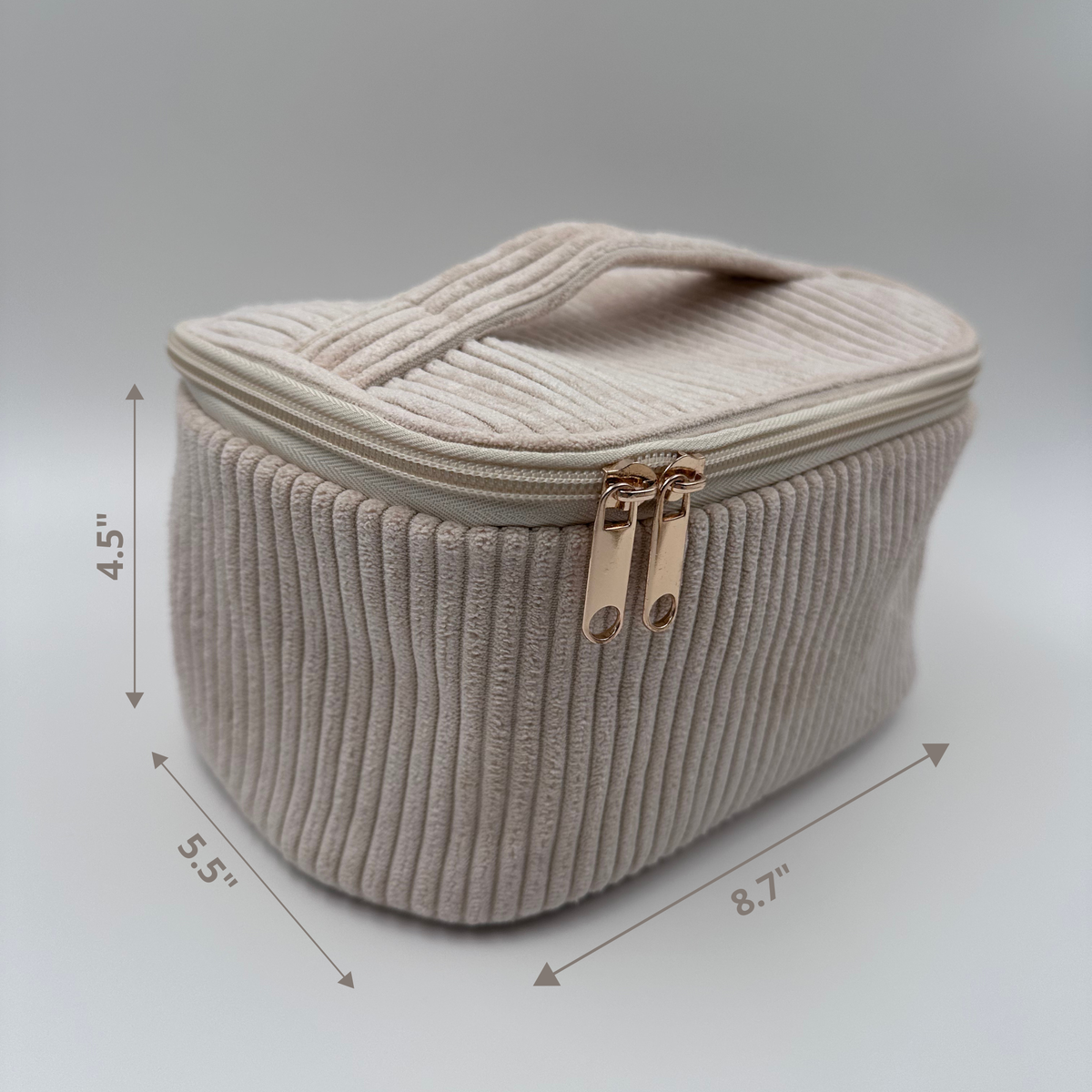 🤎🤍 Cream & Beige Makeup Bag Set – 4-Piece Travel Set