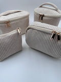 🤎🤍 Cream & Beige Makeup Bag Set – 4-Piece Travel Set
