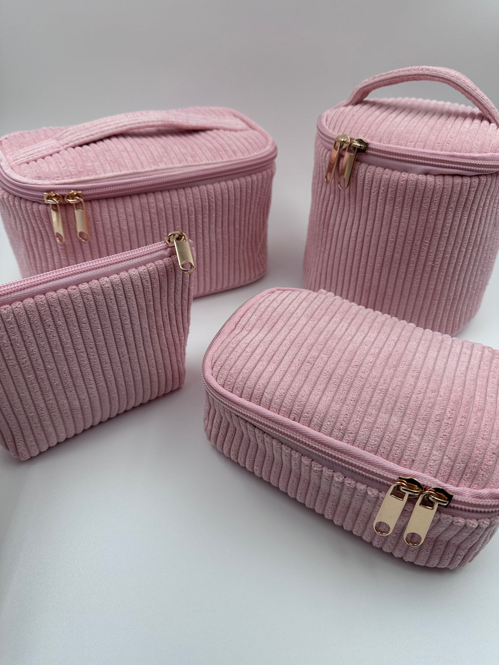 💗 Pink Makeup Bag Set – 4-Piece Travel Set