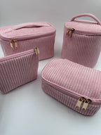 💗 Pink Makeup Bag Set – 4-Piece Travel Set