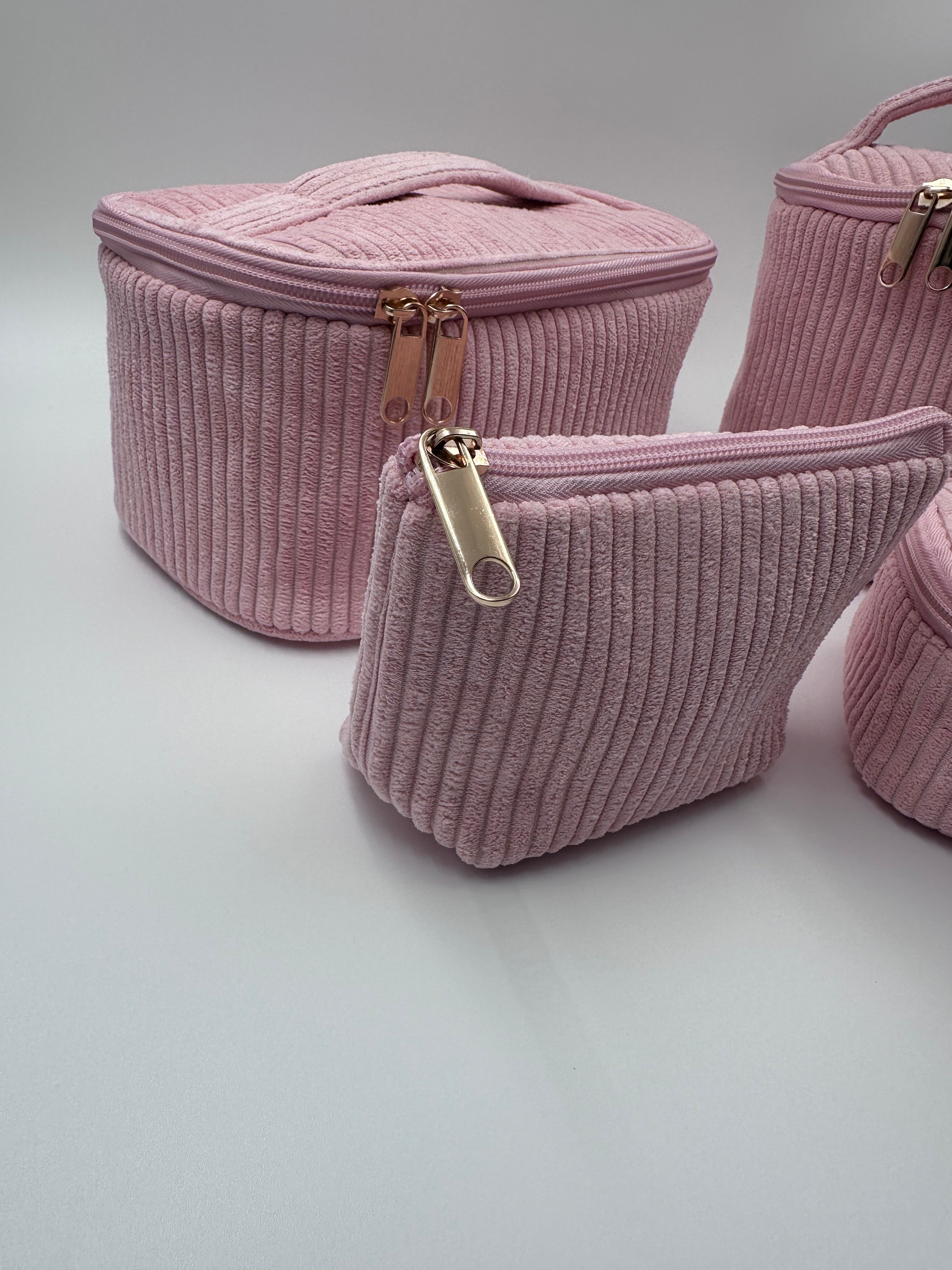 💗 Pink Makeup Bag Set – 4-Piece Travel Set