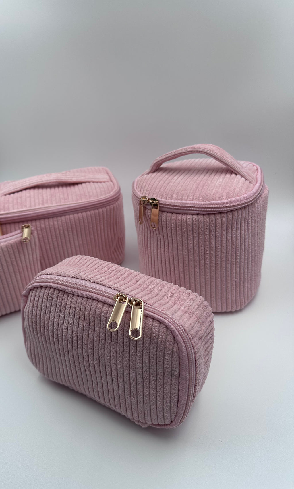 💗 Pink Makeup Bag Set – 4-Piece Travel Set
