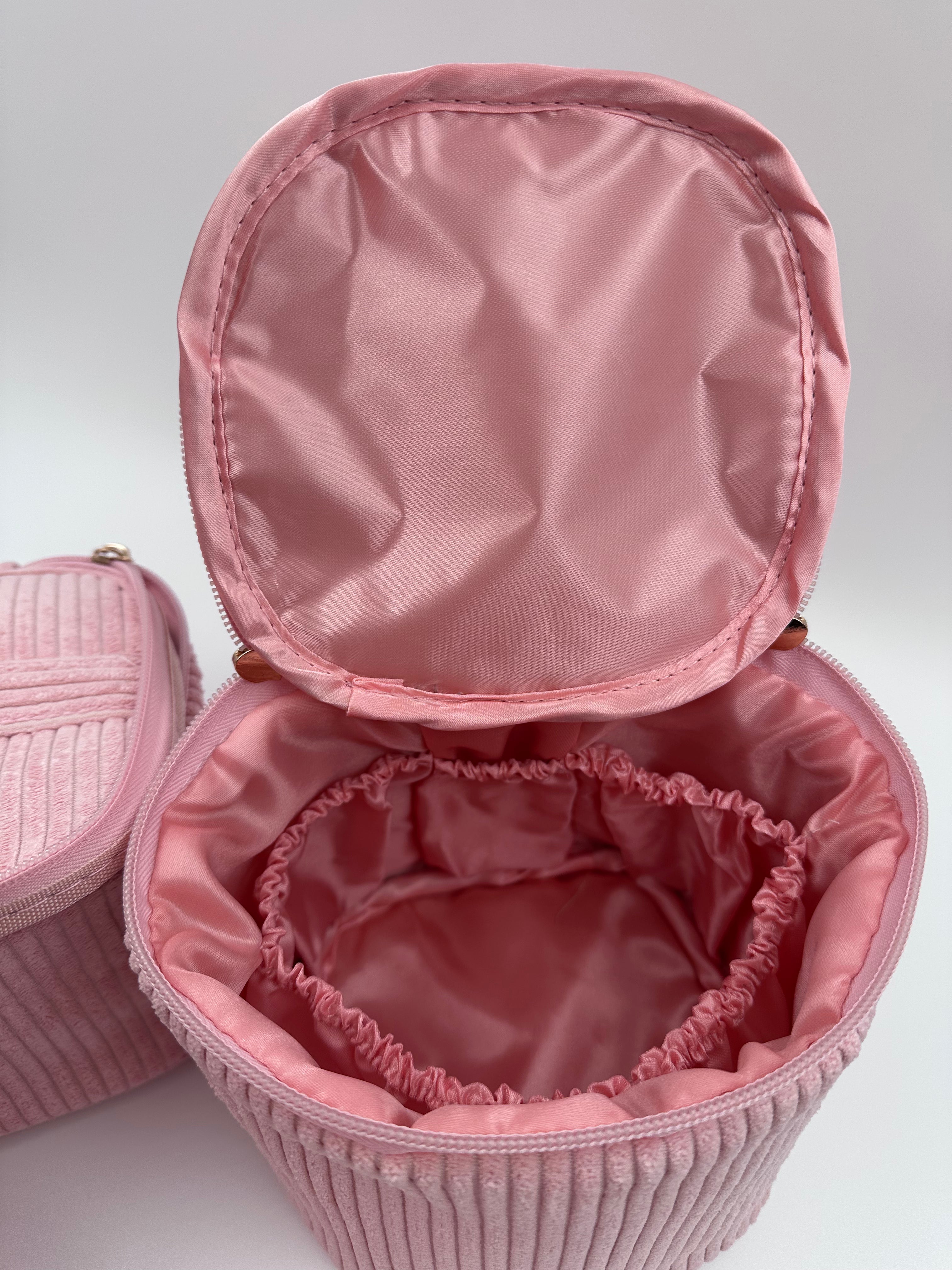 💗 Pink Makeup Bag Set – 4-Piece Travel Set