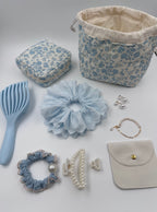 Light Blue Floral Beauty & Accessories Gift Set