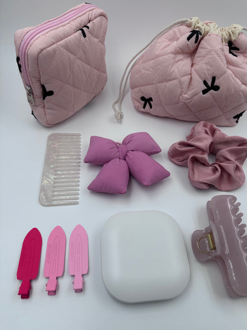 Blush Pink Soft Bow Beauty & Accessories Gift Set 🎀