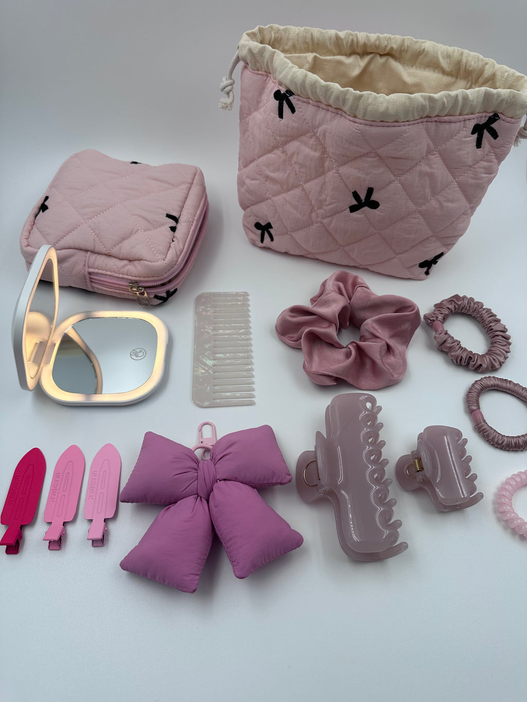 Blush Pink Soft Bow Beauty & Accessories Gift Set 🎀