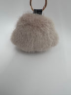 Fluffy Paw Keychain & Bag Charm – Light Coffee & White 🐾🤎