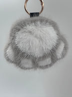Fluffy Paw Keychain & Bag Charm – Gray & White 🐾🤍