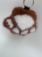 Fluffy Paw Keychain & Bag Charm – Brown & White 🐾🤎
