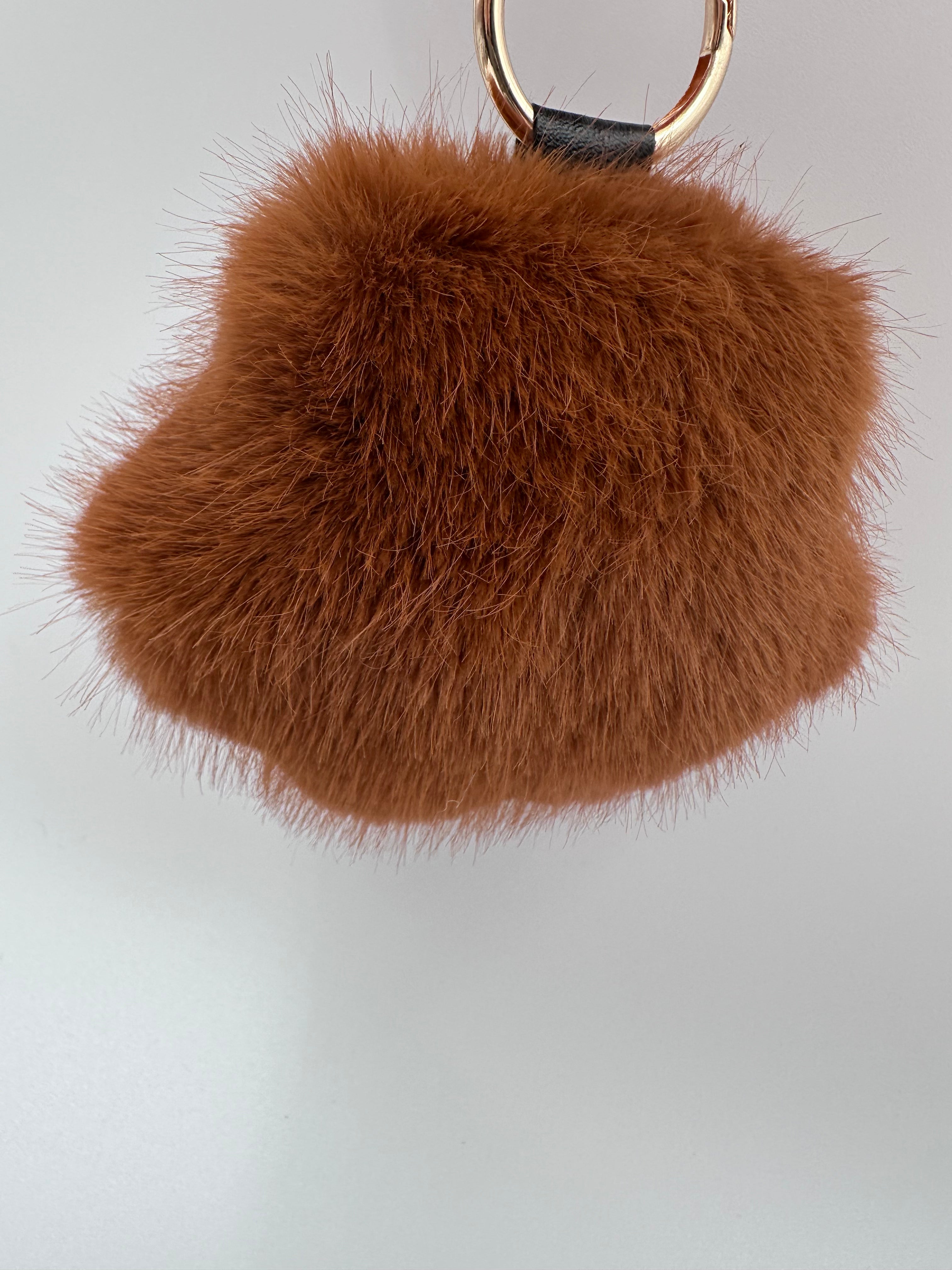 Fluffy Paw Keychain & Bag Charm – Brown & White 🐾🤎