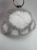 Fluffy Paw Keychain & Bag Charm – Gray & White 🐾🤍