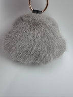 Fluffy Paw Keychain & Bag Charm – Gray & White 🐾🤍