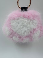 Fluffy Paw Keychain & Bag Charm – Pink & White 🐾💗🤍