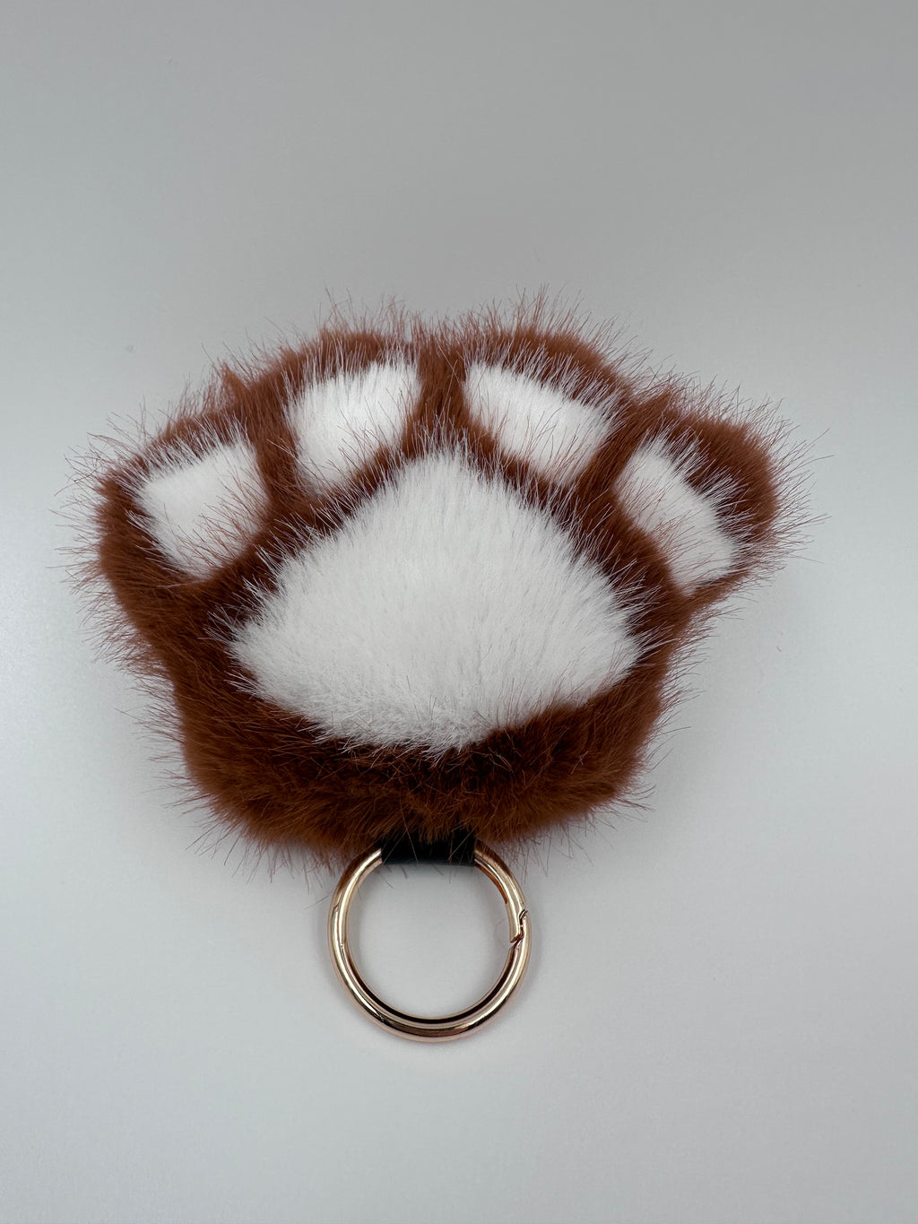 Fluffy Paw Keychain & Bag Charm – Brown & White 🐾🤎