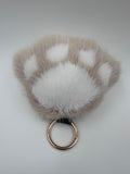 Fluffy Paw Keychain & Bag Charm – Light Coffee & White 🐾🤎