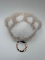 Fluffy Paw Keychain & Bag Charm – Light Coffee & White 🐾🤎