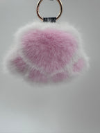 Fluffy Paw Keychain & Bag Charm – White & Pink  🐾🤍💗