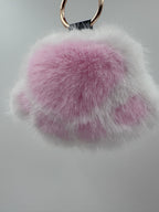 Fluffy Paw Keychain & Bag Charm – White & Pink  🐾🤍💗