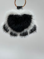 Fluffy Paw Keychain & Bag Charm – White & Black 🐾🖤🤍
