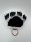 Fluffy Paw Keychain & Bag Charm – White & Black 🐾🖤🤍