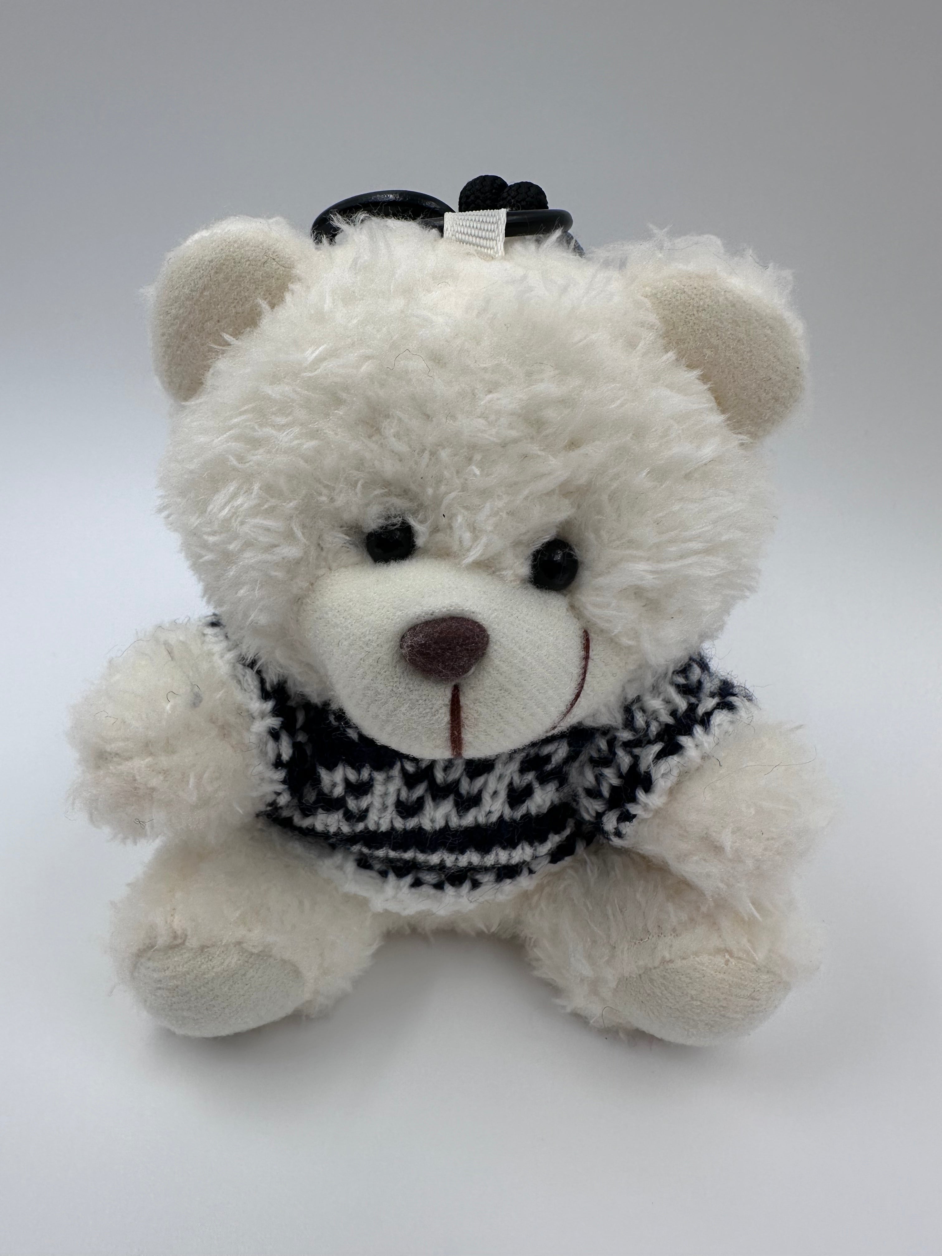 Cozy Teddy Bear Keychain & Bag Charm – White 🧸🤍