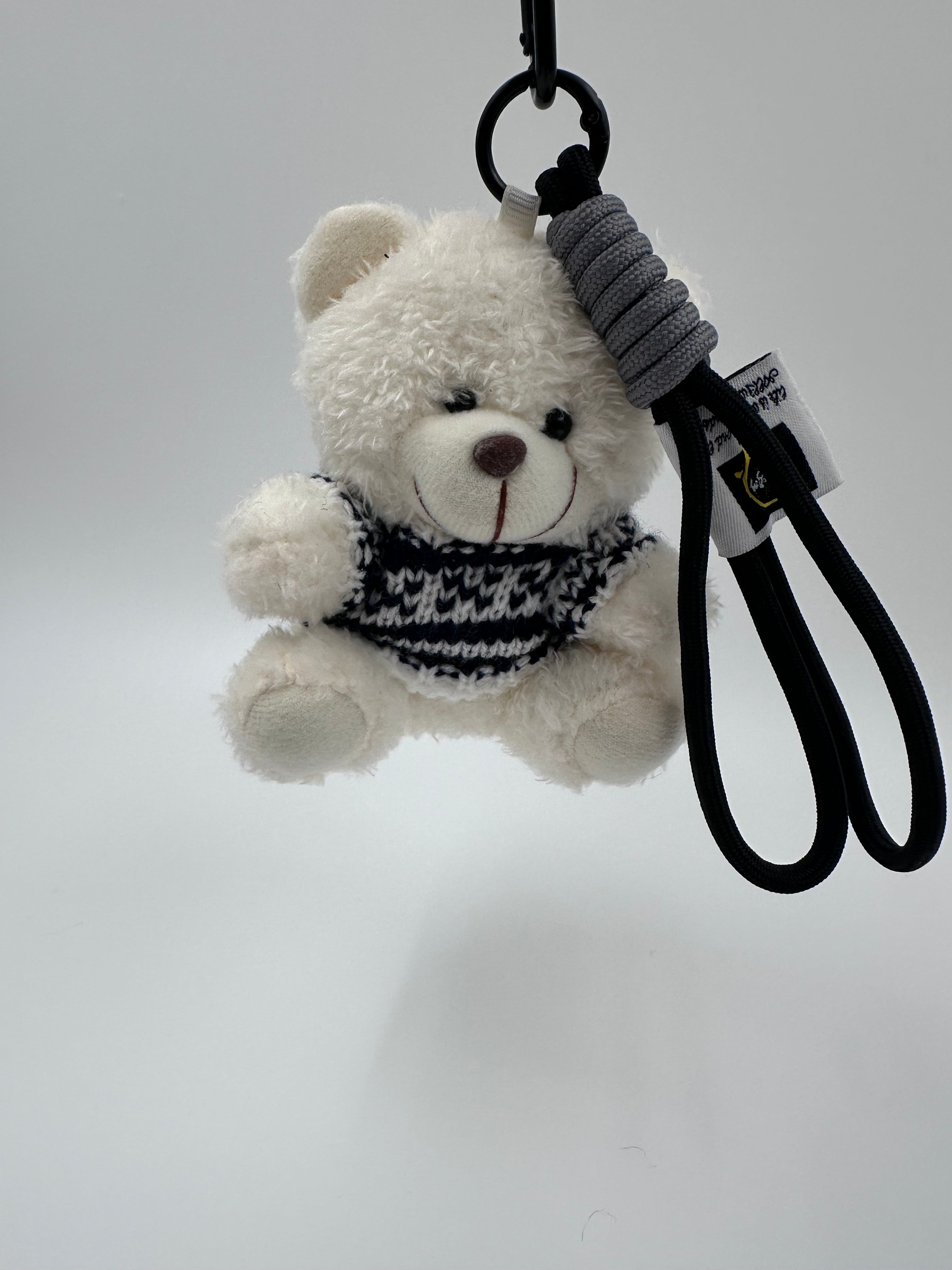 Cozy Teddy Bear Keychain & Bag Charm – White 🧸🤍