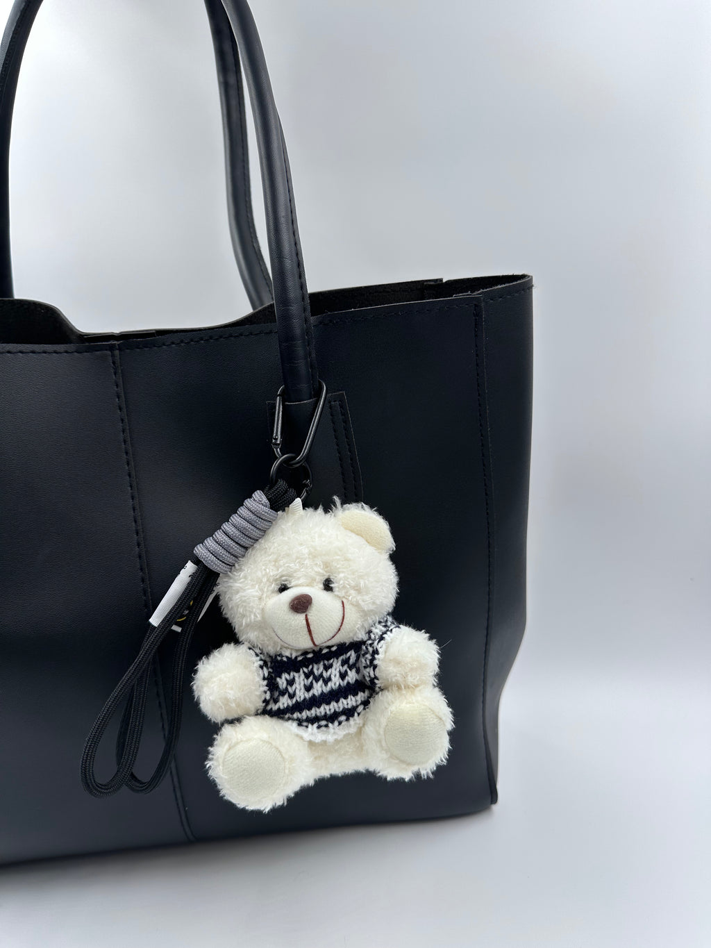 Cozy Teddy Bear Keychain & Bag Charm – White 🧸🤍