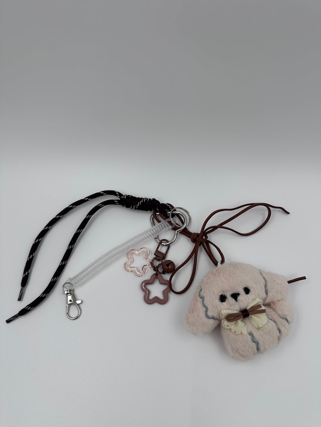 Plush Puppy Keychain & Bag Charm – Beige 🐶🤎