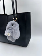 Fluffy Bunny Keychain & Bag Charm – Gray 🐰