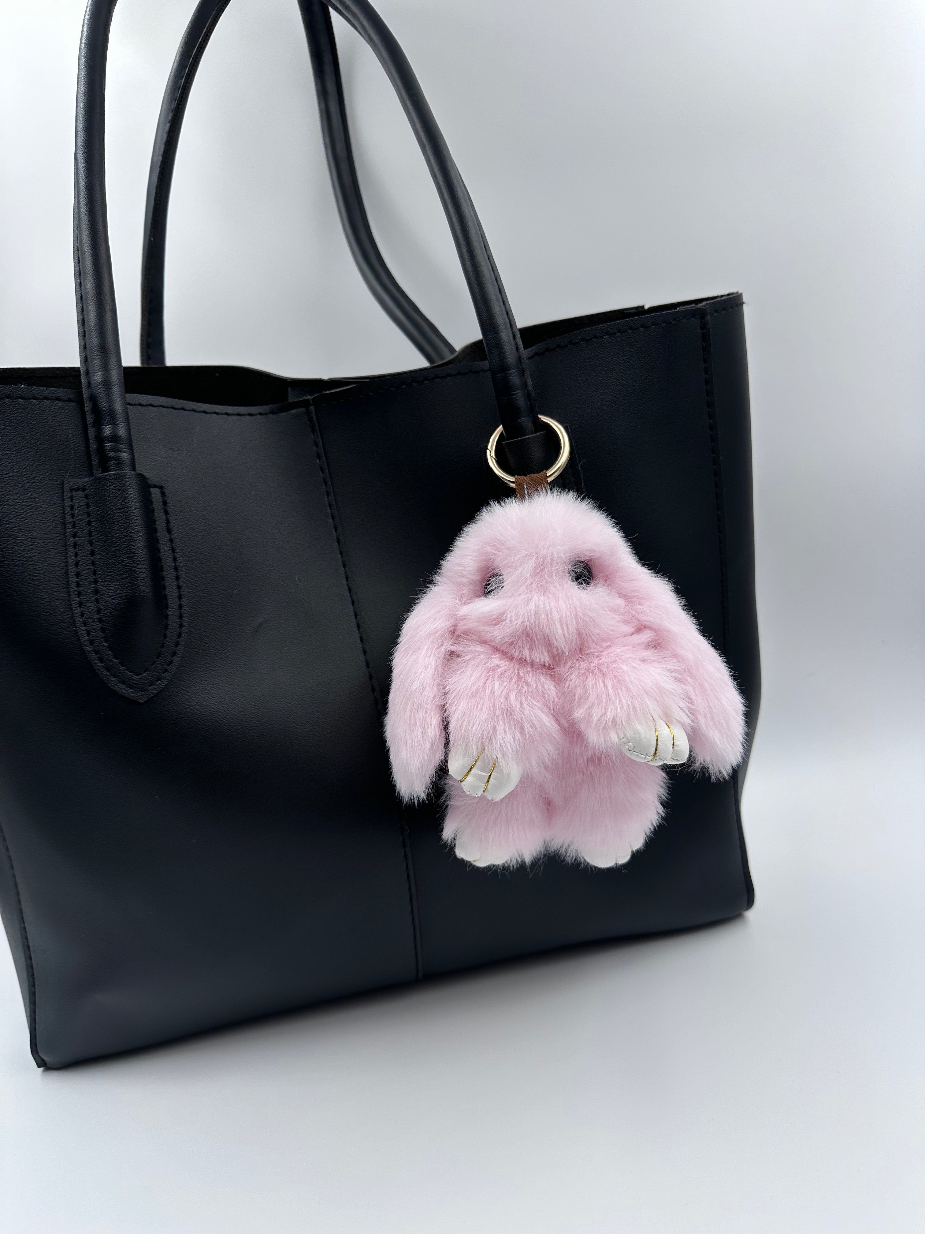 Fluffy Bunny Keychain & Bag Charm – Pink 🐰