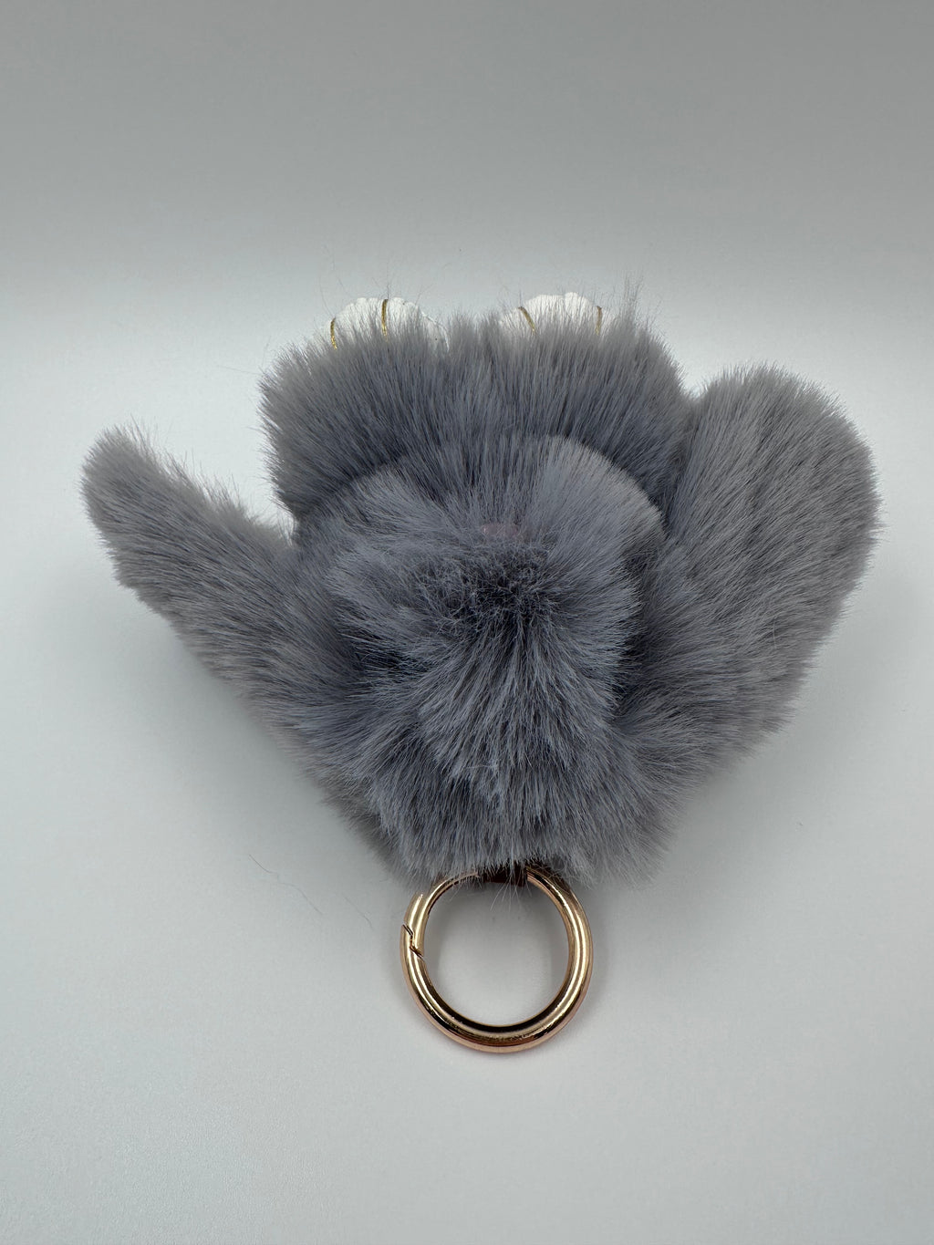 Fluffy Bunny Keychain & Bag Charm – Gray 🐰