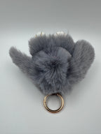 Fluffy Bunny Keychain & Bag Charm – Gray 🐰