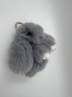 Fluffy Bunny Keychain & Bag Charm – Gray 🐰