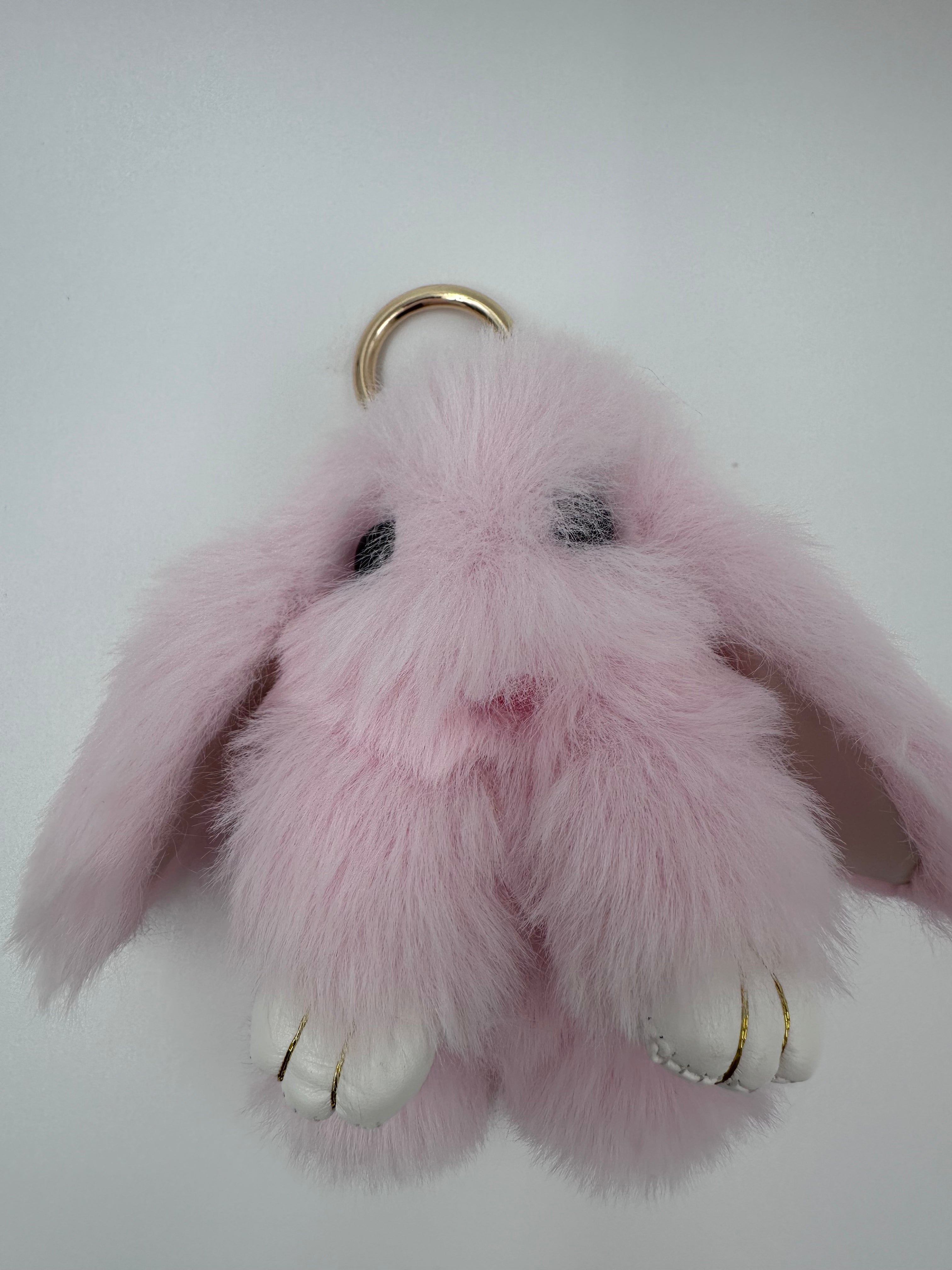 Fluffy Bunny Keychain & Bag Charm – Pink 🐰