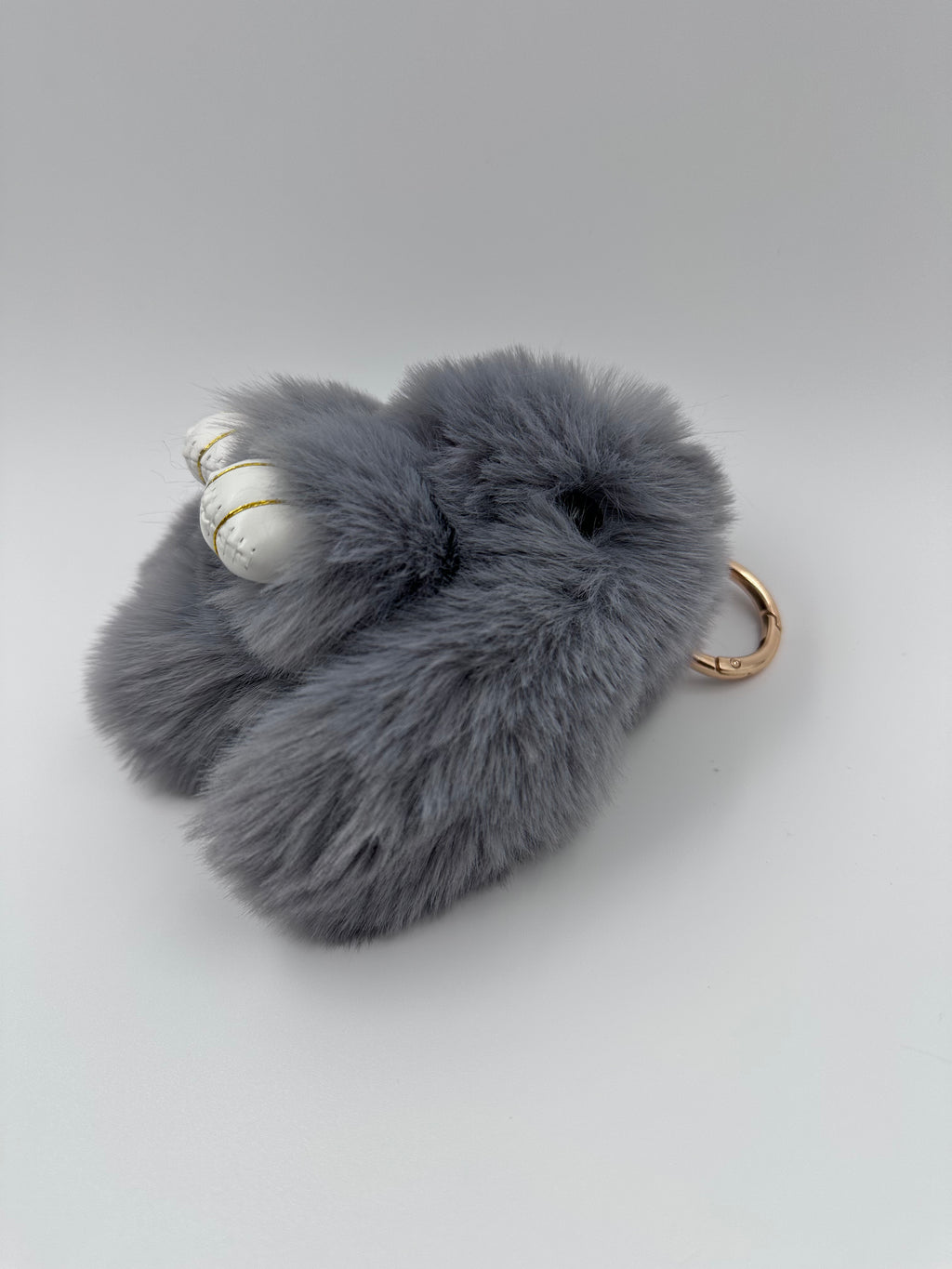 Fluffy Bunny Keychain & Bag Charm – Gray 🐰