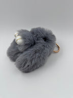 Fluffy Bunny Keychain & Bag Charm – Gray 🐰