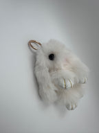 Fluffy Bunny Keychain & Bag Charm – White 🐰