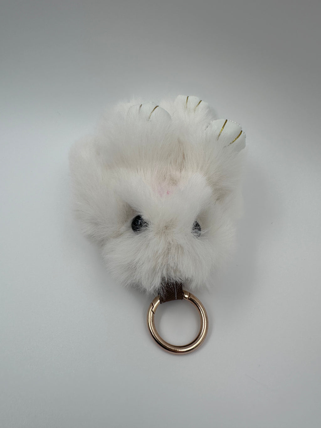 Fluffy Bunny Keychain & Bag Charm – White 🐰